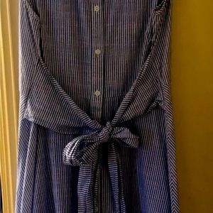 Blue/White striped dress.